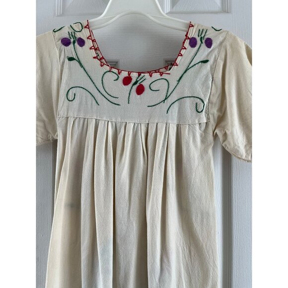 Vintage 1970's Handmade Hand Embroidered Maxi Dress Wedding Dress One Of A Kind - Picture 5 of 10